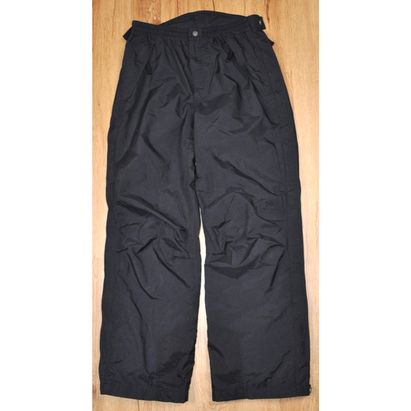 Helly Hansen Black Full Zip Leg Ski Rain Pants Elastic Waist Size Small 28"-30" - Picture 1 of 9